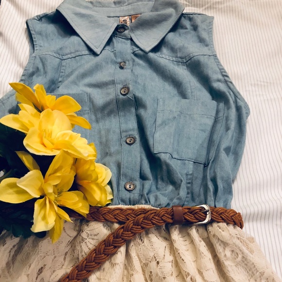 Denim and Lace Dress - Picture 2 of 3